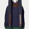 Marineblaue Canvas-Rucksäcke mit Ralph Lauren-Logo-Stickerei für Herren