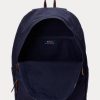 Marineblaue Canvas-Rucksäcke mit Ralph Lauren-Logo-Stickerei für Herren