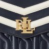 Marineblaue Damen Ralph Lauren Farrah Satchel-Taschen aus Nappaleder mittlerer Größe