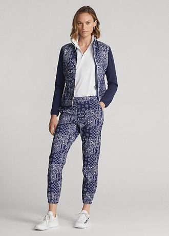Marineblaue Jogginghose mit Bandana-Print für Damen von Ralph Lauren