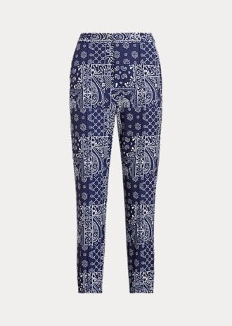 Marineblaue Jogginghose mit Bandana-Print für Damen von Ralph Lauren