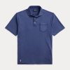 Marineblaue Poloshirts aus Baumwolle und Leinen im Classic Fit von Ralph Lauren für Herren