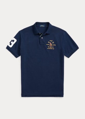 Marineblaue Poloshirts aus klassischem Netzstoff von Ralph Lauren für Herren