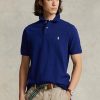 Marineblaue Poloshirts aus Mesh für Herren von Ralph Lauren in Slim Fit
