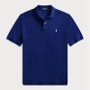 Marineblaue Poloshirts aus Mesh für Herren von Ralph Lauren in Slim Fit
