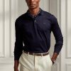 Marineblaue Poloshirts aus Piqué im Slim Fit von Ralph Lauren für Herren