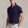 Marineblaue Poloshirts aus weicher Baumwolle im Custom Slim Fit von Ralph Lauren für Herren
