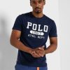 Marineblaue Poloshirts mit Rundhalsausschnitt und Logo für Herren von Ralph Lauren