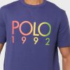 Marineblaue Poloshirts mit Rundhalsausschnitt und Logo für Herren von Ralph Lauren