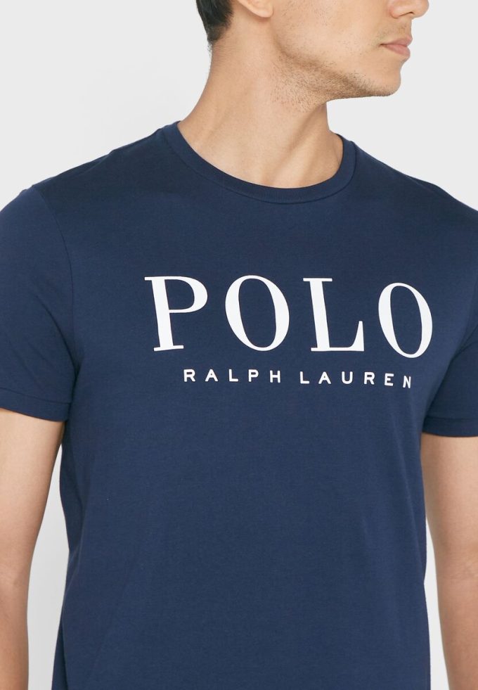 Marineblaue Poloshirts mit Rundhalsausschnitt und Logo für Herren von Ralph Lauren