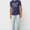 Marineblaue Poloshirts mit Rundhalsausschnitt und Logo für Herren von Ralph Lauren