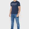 Marineblaue Poloshirts mit Rundhalsausschnitt und Logo für Herren von Ralph Lauren
