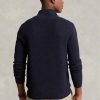 Marineblaue Pullover mit Viertelreißverschluss aus strukturierter Baumwolle von Ralph Lauren für Herren