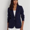 Marineblaue Ralph Lauren Blazer aus Baumwollmischung für Damen