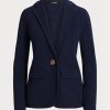 Marineblaue Ralph Lauren Blazer aus Baumwollmischung für Damen