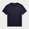 Marineblaue Ralph Lauren Classic Fit Jersey-T-Shirts mit Rundhalsausschnitt für Herren