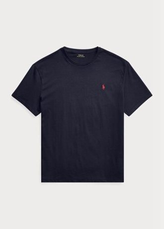 Marineblaue Ralph Lauren Classic Fit Jersey-T-Shirts mit Rundhalsausschnitt für Herren