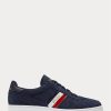 Marineblaue Ralph Lauren Court Wildleder-Sneakers mit niedrigem Schaft für Herren