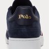 Marineblaue Ralph Lauren Court Wildleder-Sneakers mit niedrigem Schaft für Herren