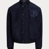 Marineblaue Ralph Lauren Deckjacken mit Grafik für Herren