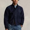 Marineblaue Ralph Lauren Deckjacken mit Grafik für Herren