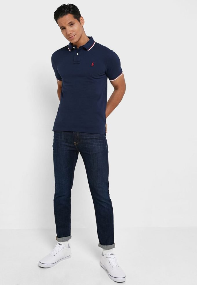 Marineblaue Ralph Lauren Essential Poloshirts für Herren