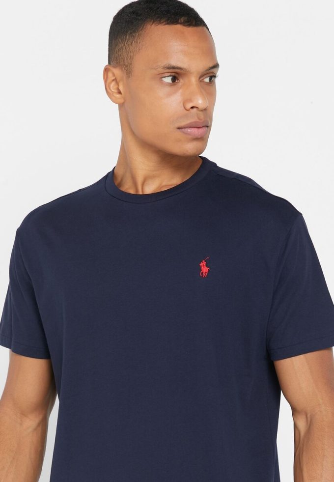 Marineblaue Ralph Lauren Essential T-Shirts mit Rundhalsausschnitt für Herren