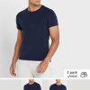 Marineblaue Ralph Lauren Essential T-Shirts mit Rundhalsausschnitt im 2er-Pack für Herren