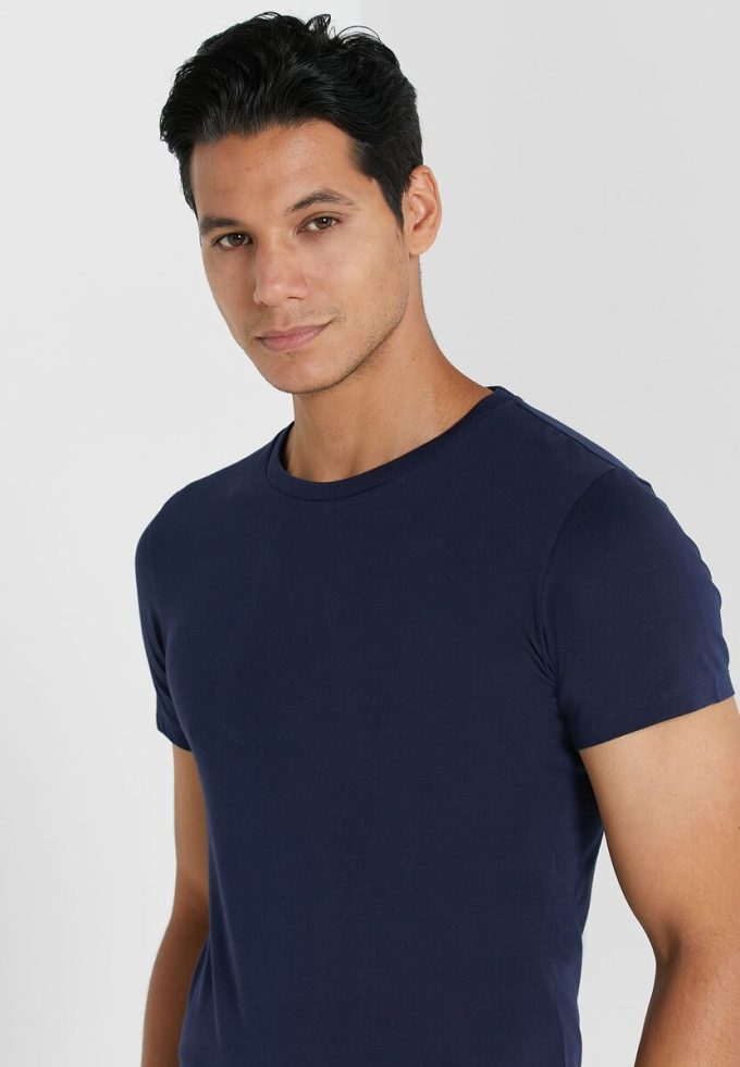 Marineblaue Ralph Lauren Essential T-Shirts mit Rundhalsausschnitt im 2er-Pack für Herren