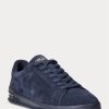 Marineblaue Ralph Lauren Heritage Court II Wildleder-Sneaker für Herren