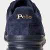 Marineblaue Ralph Lauren Heritage Court II Wildleder-Sneaker für Herren