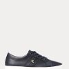 Marineblaue Ralph Lauren Janson II Sneakers aus Nappaleder für Damen
