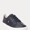 Marineblaue Ralph Lauren Janson II Sneakers aus Nappaleder für Damen