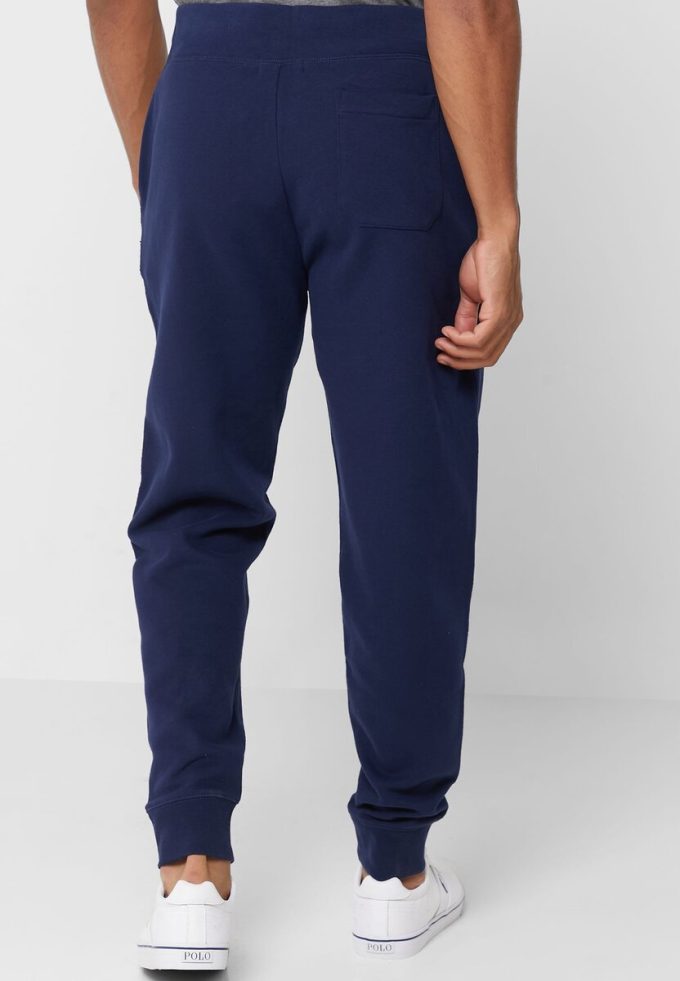 Marineblaue Ralph Lauren Jogginghose mit Kordelzug und Bündchen für Herren