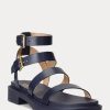Marineblaue Ralph Lauren Kayleen Sandalen aus Nappaleder für Damen