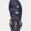 Marineblaue Ralph Lauren Kayleen Sandalen aus Nappaleder für Damen
