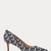 Marineblaue Ralph Lauren Lanette Monogramm-Jacquard-Pumps für Damen