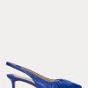 Marineblaue Ralph Lauren Lolah Slingback-Pumps aus Nappaleder für Damen