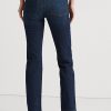 Marineblaue Ralph Lauren Low-Rise Straight Curvy Jeans für Damen