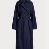 Marineblaue Ralph Lauren Mäntel aus Baumwoll-Twill für Damen
