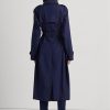 Marineblaue Ralph Lauren Mäntel aus Baumwoll-Twill für Damen