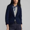 Marineblaue Ralph Lauren Steppjacken aus Indigo-Jersey für Damen