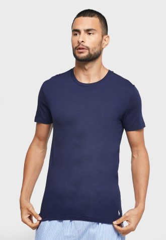 Marineblaue Ralph Lauren T-Shirts mit Rundhalsausschnitt im 3er-Pack für Herren