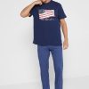 Marineblaue Ralph Lauren T-Shirts mit Rundhalsausschnitt und Print für Herren