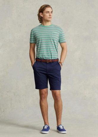 Marineblaue Ralph Lauren Tailored Fit Stretch-Twill-Shorts für Herren