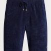 Marineblaue Ralph Lauren Terry-Shorts mit Kordelzug für Herren