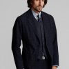 Marineblaue Ralph Lauren Unconstructed Sport-Blazer aus Baumwoll-Leinen für Herren