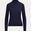 Marineblaue Rollkragenpullover aus Kaschmir von Ralph Lauren für Damen