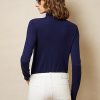 Marineblaue Rollkragenpullover aus Kaschmir von Ralph Lauren für Damen