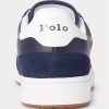 Marineblaue / rote Herren-Sneakers „Court“ aus Leder und Wildleder von Ralph Lauren
